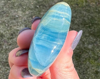 2インチ レムリアンブルーカルサイト クリスタルハート #7 アクアチン