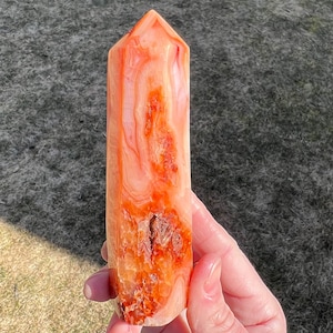 5&quot; Carnelian Tower, Carnelian Point, Carnelian Stone, Large Carnelian Agate, Home Decor, Gift for Her, Crystal for Fertility, Virgo Leo #4