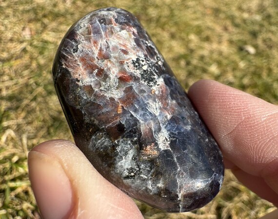 Sunstone w/Iolite - Pocket Stone Sunstone w/Iolite - Pocket Stone