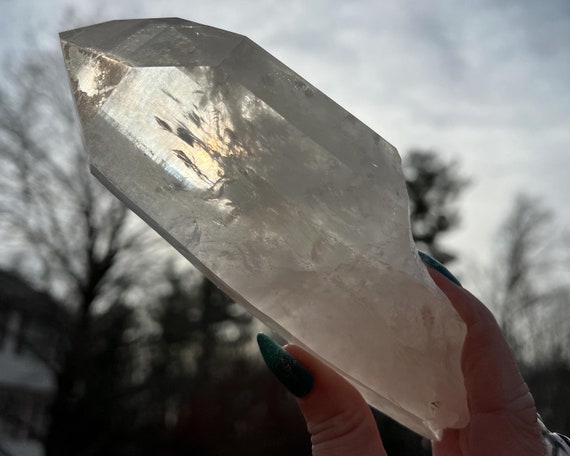 7インチ コロンビア産 レムリアンクォーツ クリスタル 虹付き