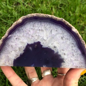 5.1" Purple Agate Geode End Cut / Dyed Polished Standing #2