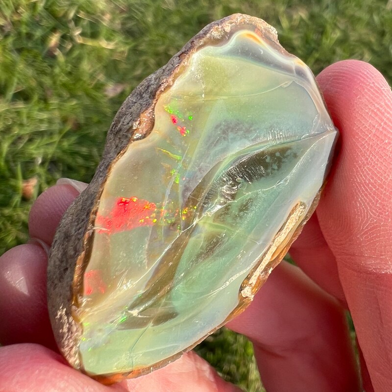 100 Ct Natural Orange Ethiopian Polished Opal Rough - Raw Crystal Mix