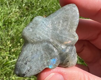 Labradorite Bee Figurine, Crystal Carving, Natural Gemstone Decor (2 inch)