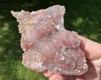 Roter Amethyst, marokkanischer Stalaktit Druzy, Hämatit Mineral #4