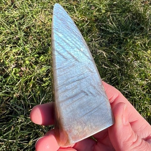 4.1&quot; Sunstone Moonstone Freeform, Belomorite Moonstone, Blue Flash, Confetti Sunstone, Home Decor Gift for Her, Flashy Crystal Freeform #2