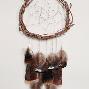 Vine Dream Catcher with Iridescent Wild Turkey Feathers image 5