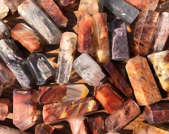 Bulk Small Polished Inclusion Quartz Crystal Towers for Jewelry Making, Tiny Lodolite Points, Rutilated Amphibole, Witchy Decor Gifts Favors