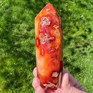 3.7&quot; Carnelian Tower, Carnelian Agate Polished Point, Crystal for Fertility, Virgo Leo #8