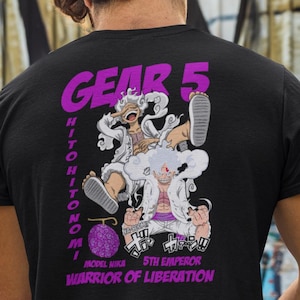 Luffy Gear Five, Monster Duo Anime T Shirt, One Piece Graphic Tee, Unisex Streetwear Cotton Shirt, Japanese Style Anime Top, Otaku Fashion