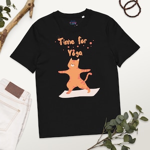 Unisex organic cotton t-shirt,Yoga Shirt, Cat Yoga Shirt, Yoga Lover Shirt,  Funny Yoga Gift, Yoga Class Gift, Yogi Shirts,Yoga Clothes