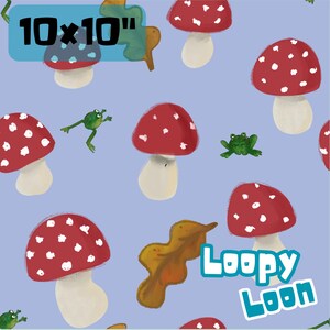Non esclusivo - Funghi e rane azzurro pallido