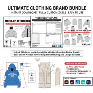 Streetwear Clothing Brand Mockup Pack Vector Templates for Procreate & Adobe Illustrator