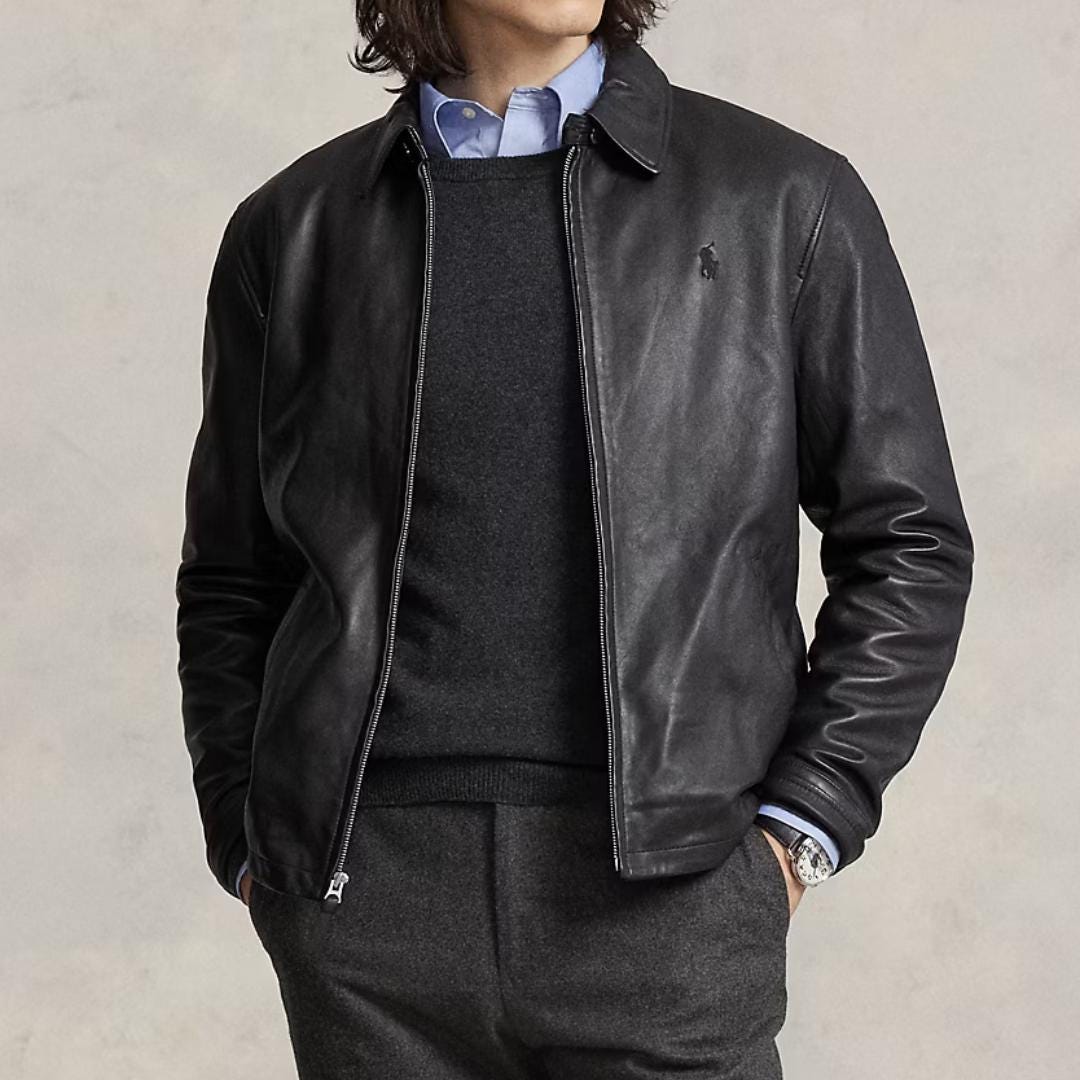 ポロ ラルフローレン ラムスキンレザー モーターサイクルジャケット