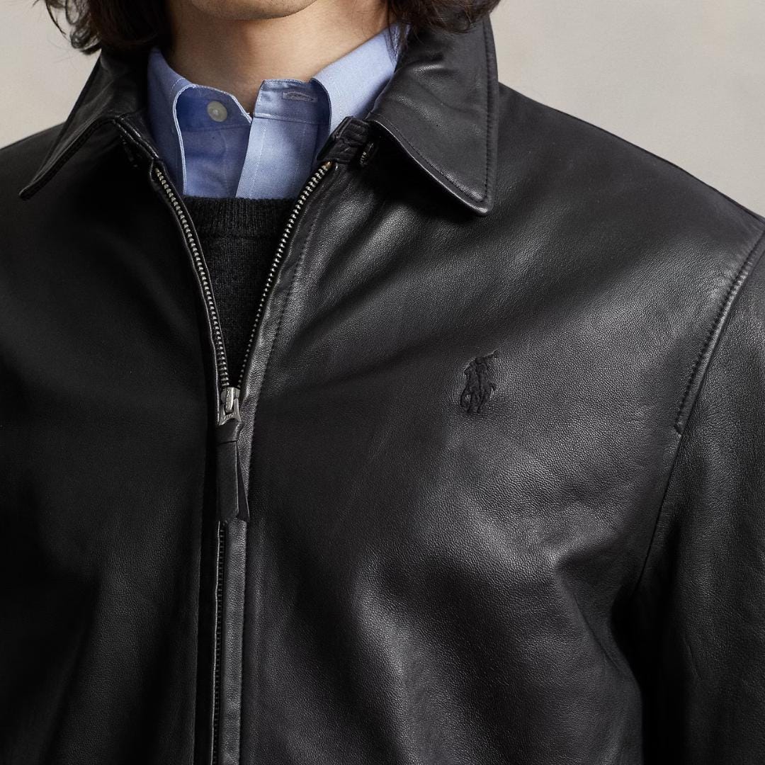 ポロ ラルフローレン ラムスキンレザー モーターサイクルジャケット