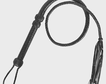 Látigo artesanal de cuero genuino de 90 cm (3 pies): 12 trenzas, resistente.