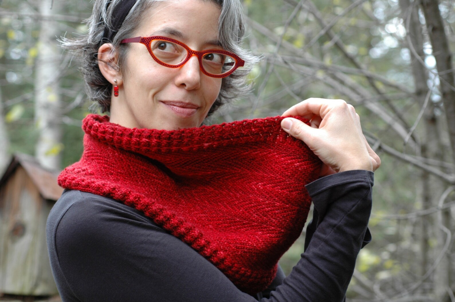 Herringbone Zigzag Cowl, Knitting Pattern, Knit in Round Etsy
