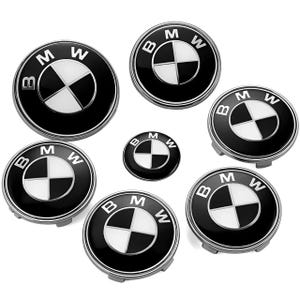 Full Set of BMW Boot Bonnet Badges Alloy wheel caps x7