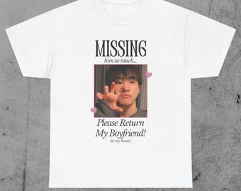 Seventeen Hoshi Shirt &quot;Missing Him So Much... Please Return My Boyfriend! (To My House)&quot; - Seventeen Kpop Concert Tee, Hoshi Bias Gift