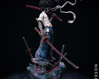 Afro Samurai 3d printed resin statue - unpainted or painted