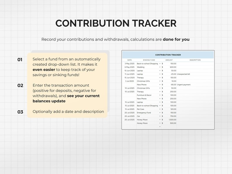 Sinking Funds Spreadsheet Google Sheets Savings Tracker Template ...