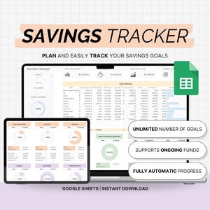Sinking Funds Spreadsheet Google Sheets Savings Tracker Template Savings Tracker Google Sheets Budget Spreadsheet Personal Finance Tracker