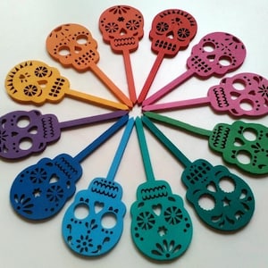 Sugar Skull Cake Toppers SVG – LASER CUT – Tag der Toten Dekor – Calavera Cupcake Picks – Mexikanische Party Dekoration – Digitaler Download