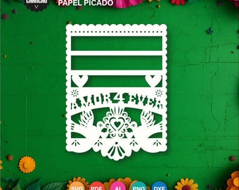 Invitación Mexicana Personalizable SVG – Estilo Papel Picado para Boda y Fiesta – Cricut y Láser – Descarga Inmediata