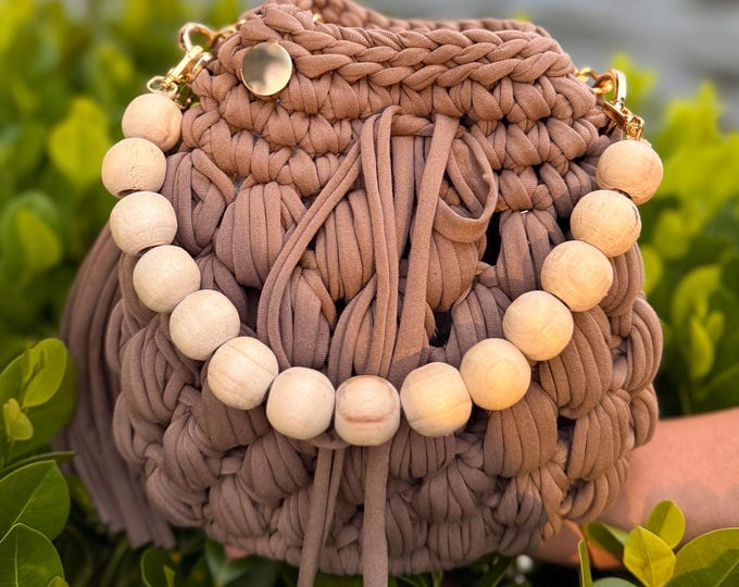 Featured listing image: Handmade Crochet Bag Shades of Brown & Beige