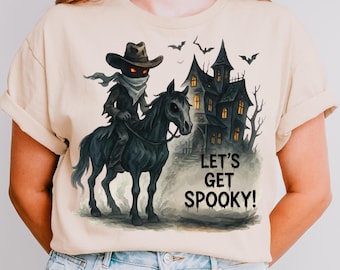 Cow-boy d'Halloween effrayant PNG | Art numérique Ghost Rider & Skeleton Horse