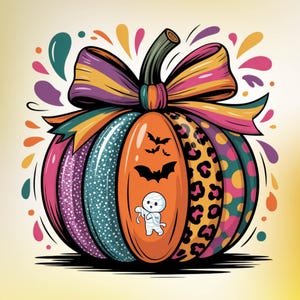 Bow Pumpkin Clipart | Halloween PNG SVG (Digital Download