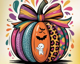 Citrouille à noeud papillon | Halloween PNG SVG (téléchargement numérique