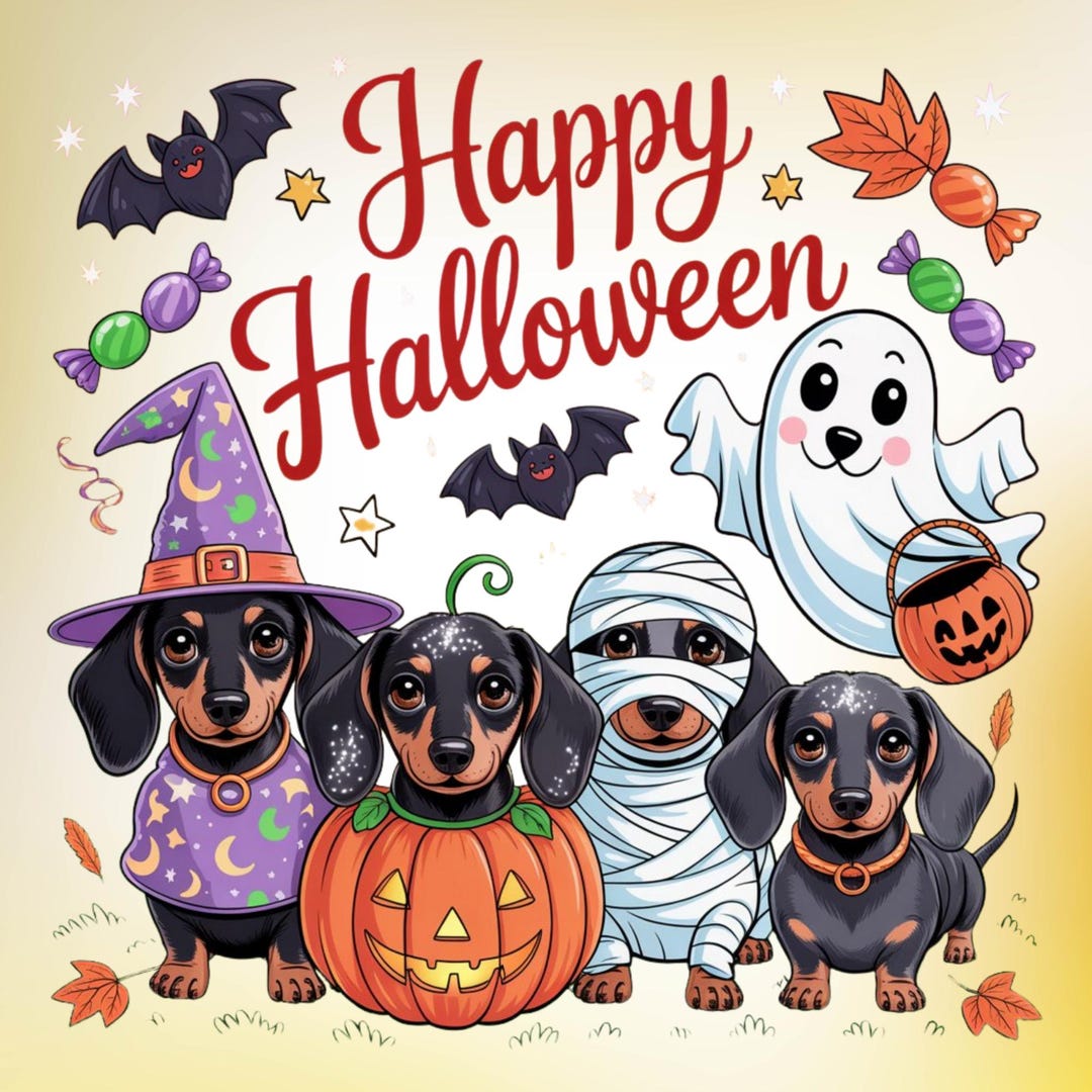 Halloween Dachshund Costume Clipart – PNG Dog Art (digital Download) - Etsy