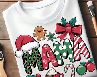 Christmas Mama PNG | Christmas Sublimation for Mom | Holiday Graphic Download