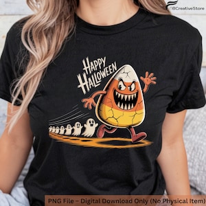 Happy Halloween PNG: Spooky Ghost & Pumpkin Clipart (Digital Download)