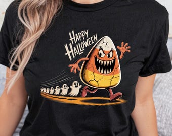 Feliz Halloween PNG: Fantasma espeluznante y calabaza (descarga digital)