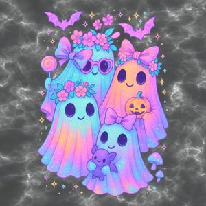 Pastel Ghost Pumpkin PNG | Iridescent Halloween Clipart | Ghost Digital Download File