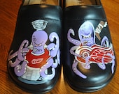 NEW Detroit Red Wings Hand Painted Nurses Clogs, Al the octopus - sorry sold - NOTE The customer provided the shoes to be painted