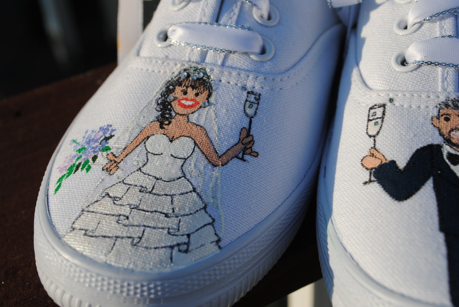 personalised wedding canvas shoes