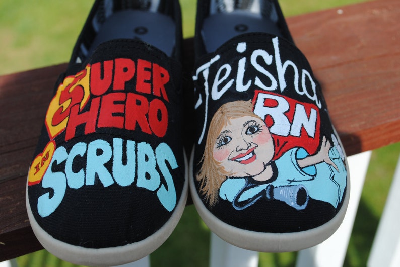 Super Hero in Scrubs...RN....size 5 sorry sold Nursing shoes for you ladies...