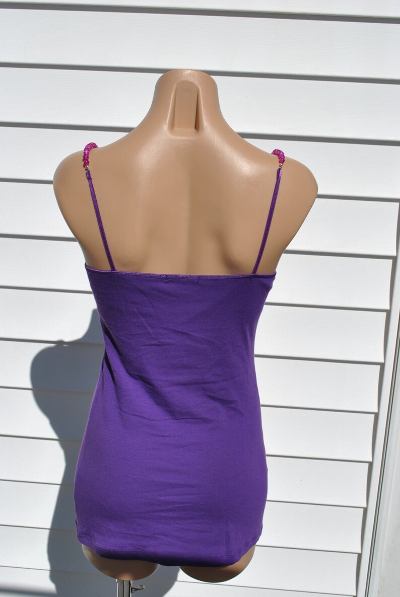 Pretty Purple Cami with shelf bra and hand beaded straps size | Etsy