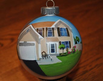New Home hand painted ornament  -  sold