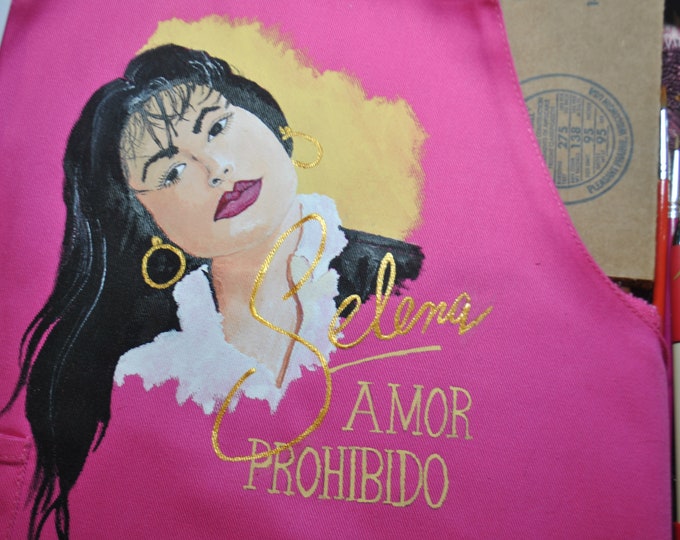 New Custom Hand Painted personalized Selena Apron, size for 5 yr old toddler.  sorry sold