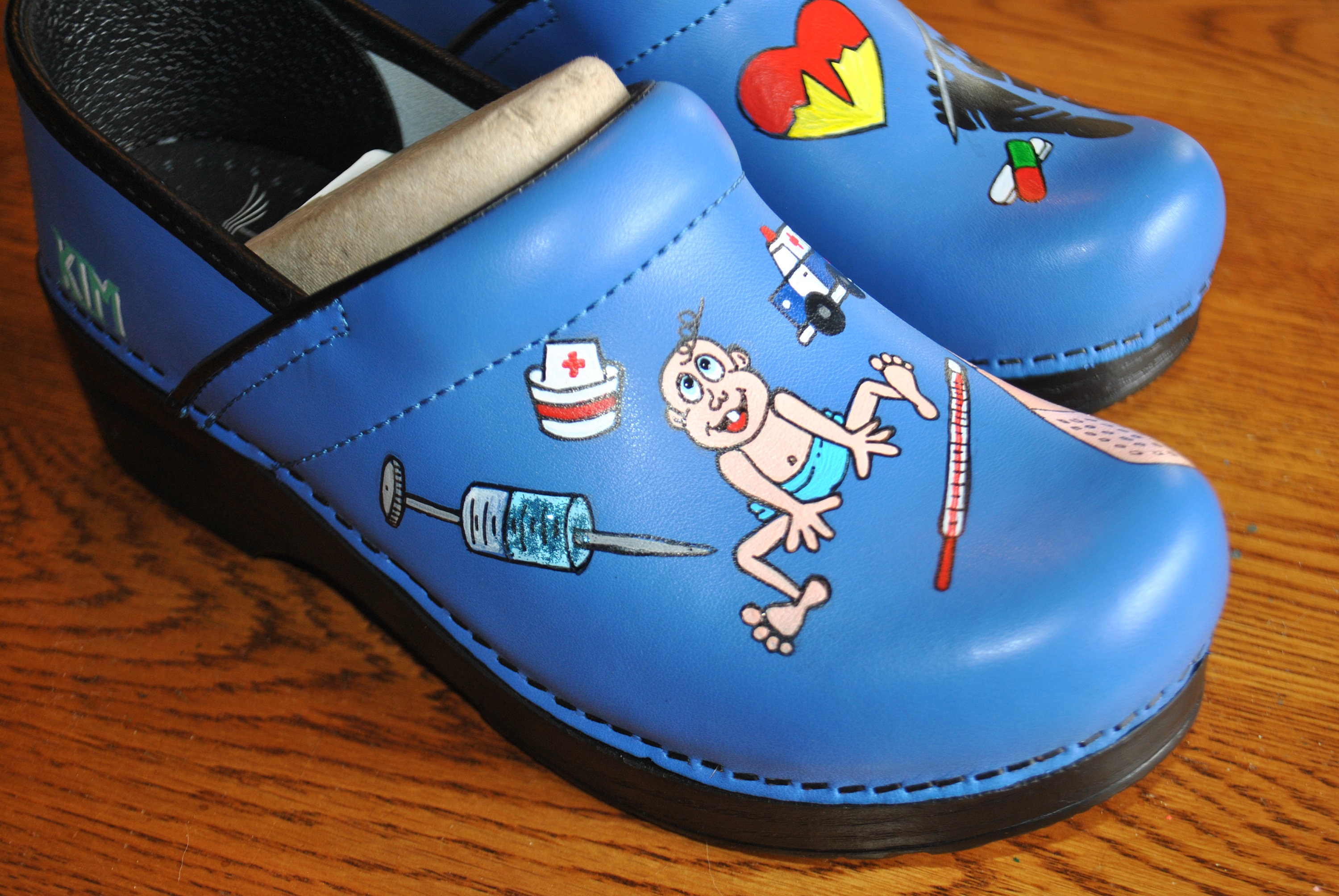 Custom Hand Painted Cobalt blue nurses shoes for ped nurse Custom Hand Painted Cobalt blue nurses shoes for ped nurse