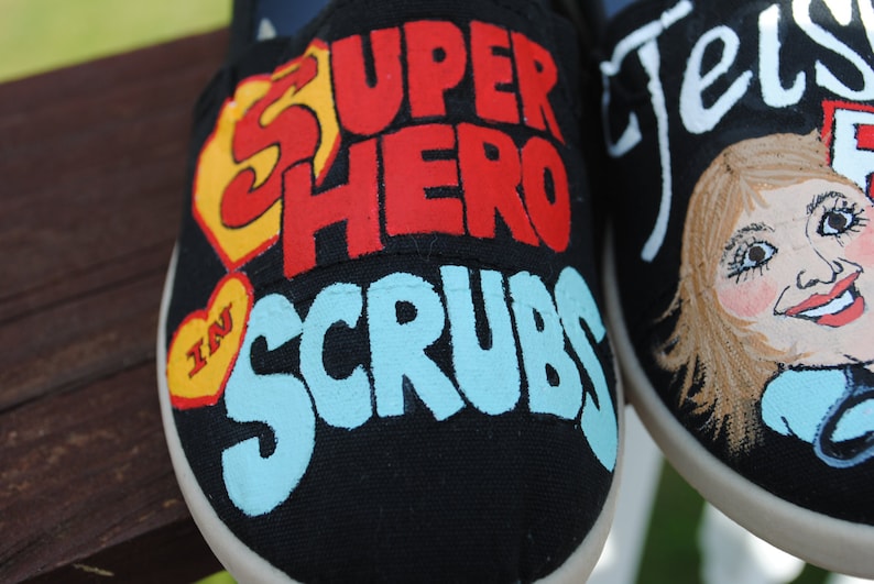 Super Hero in Scrubs...RN....size 5 sorry sold Nursing shoes for you ladies...