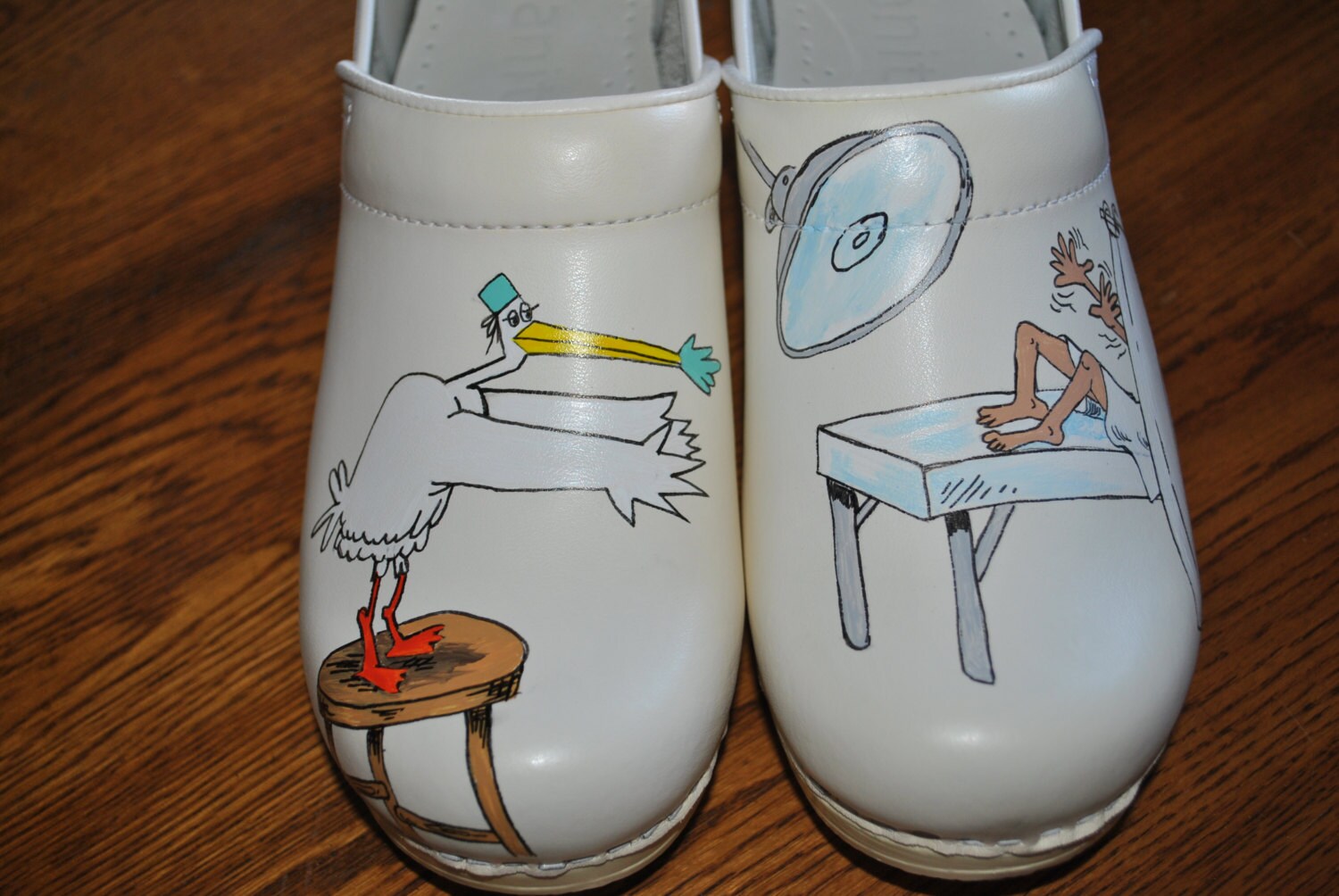 hand painted clogs for nurses