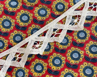 1.5" White Battenburg Cotton Triangle Lace