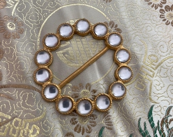 Fibbia circolare vintage per cintura o chiusura a fascia, decorazione per la cintura