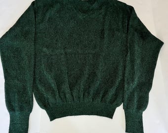 Bobby Jones 100% Baby Alpaca V-Neck Sweater – Forest Green Golf Pullover