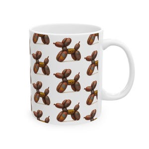 Whimsical Hot Dog Balloon Ceramic Mug - Fun Gift for Food Lovers, Coffee Lovers, Party Supplies, Unique Kitchen Decor, Birthday Gift