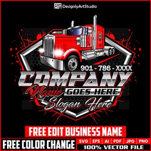Towing Logo Design, Tow Logo, Towing Car Logo, Tow Truck 18 Wheeler Logo, Semi Truck Logo, Custom Truck Logo, Towing Svg, Trucking Logo